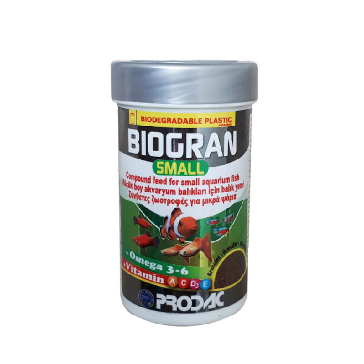 Biogran small | Thức ăn cho cá cảnh dạng hạt Prodac 45g