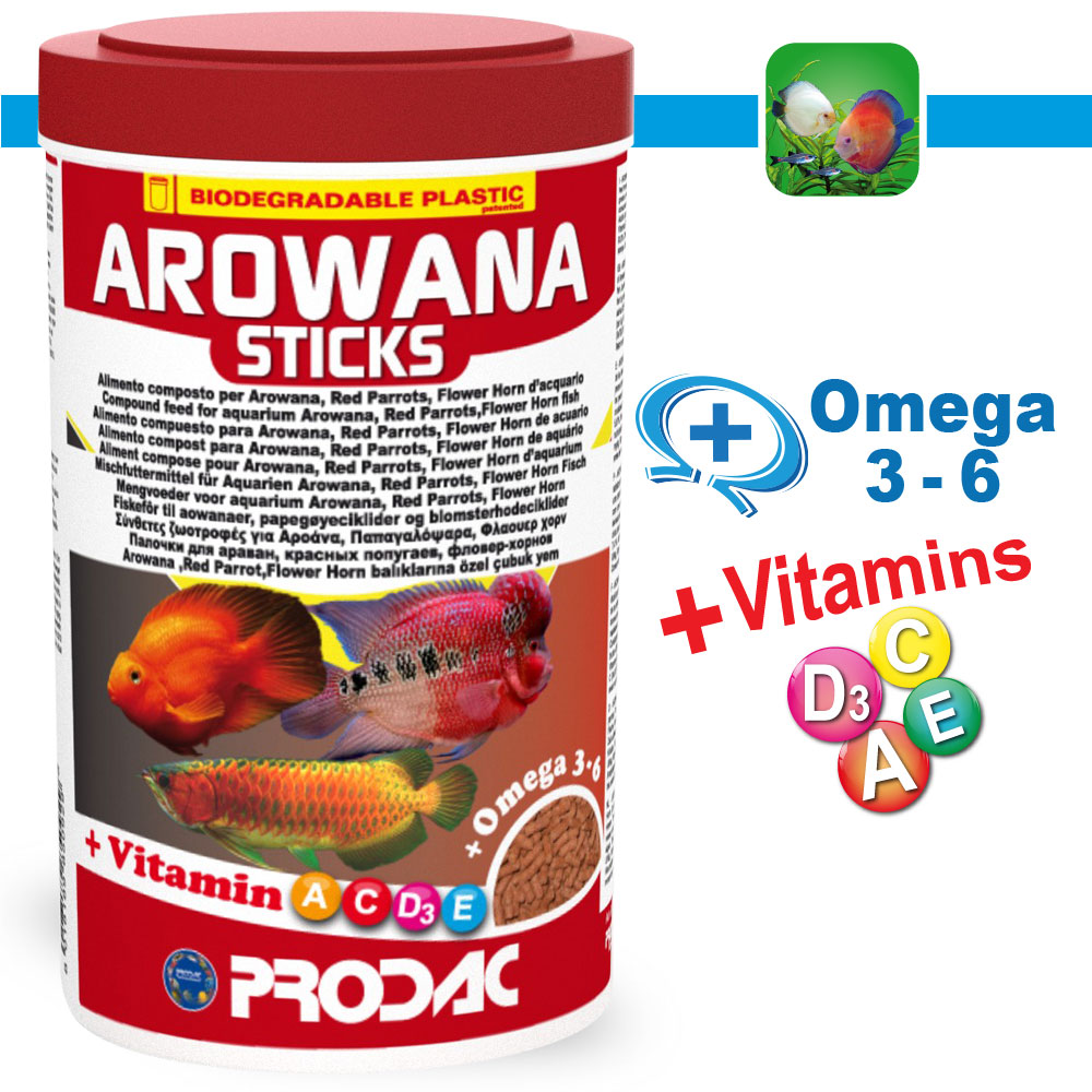Arowana Stick | Thức ăn dạng hạt cho cá cảnh nhiệt đới Prodac 500g