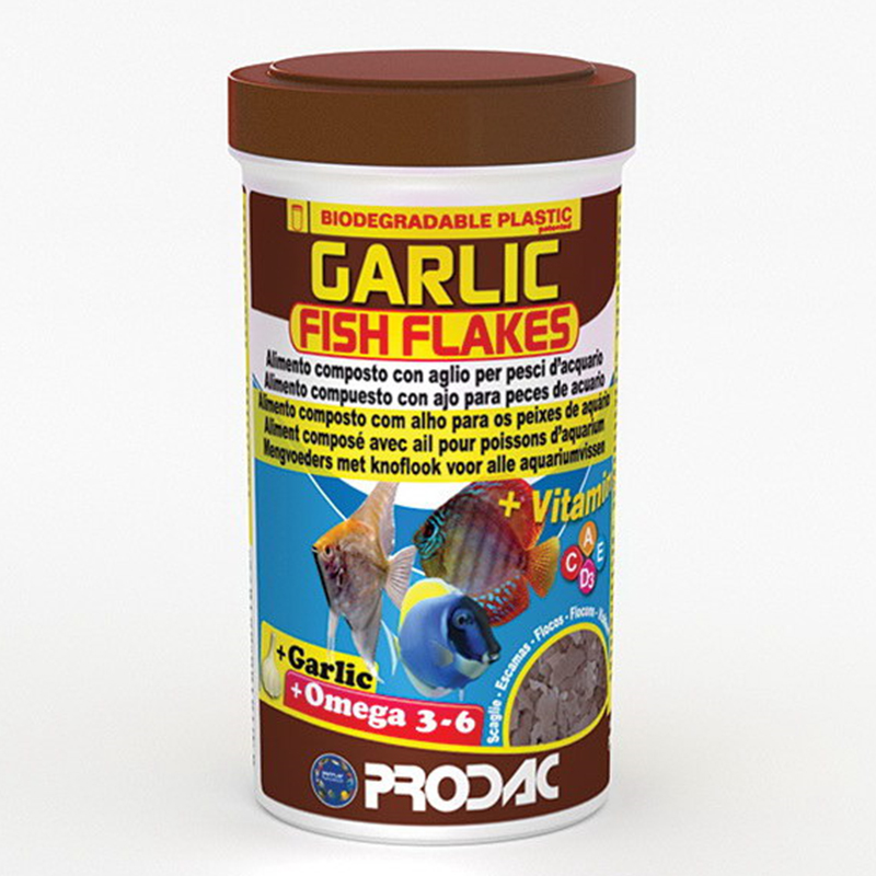 Garlic Fish Flakes - thức ăn dạng lá dành cho cá nhiệt đới Prodac 20g